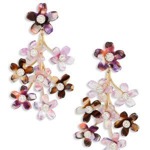 Garden Bouquet Chandelier Earrings Purple Magic